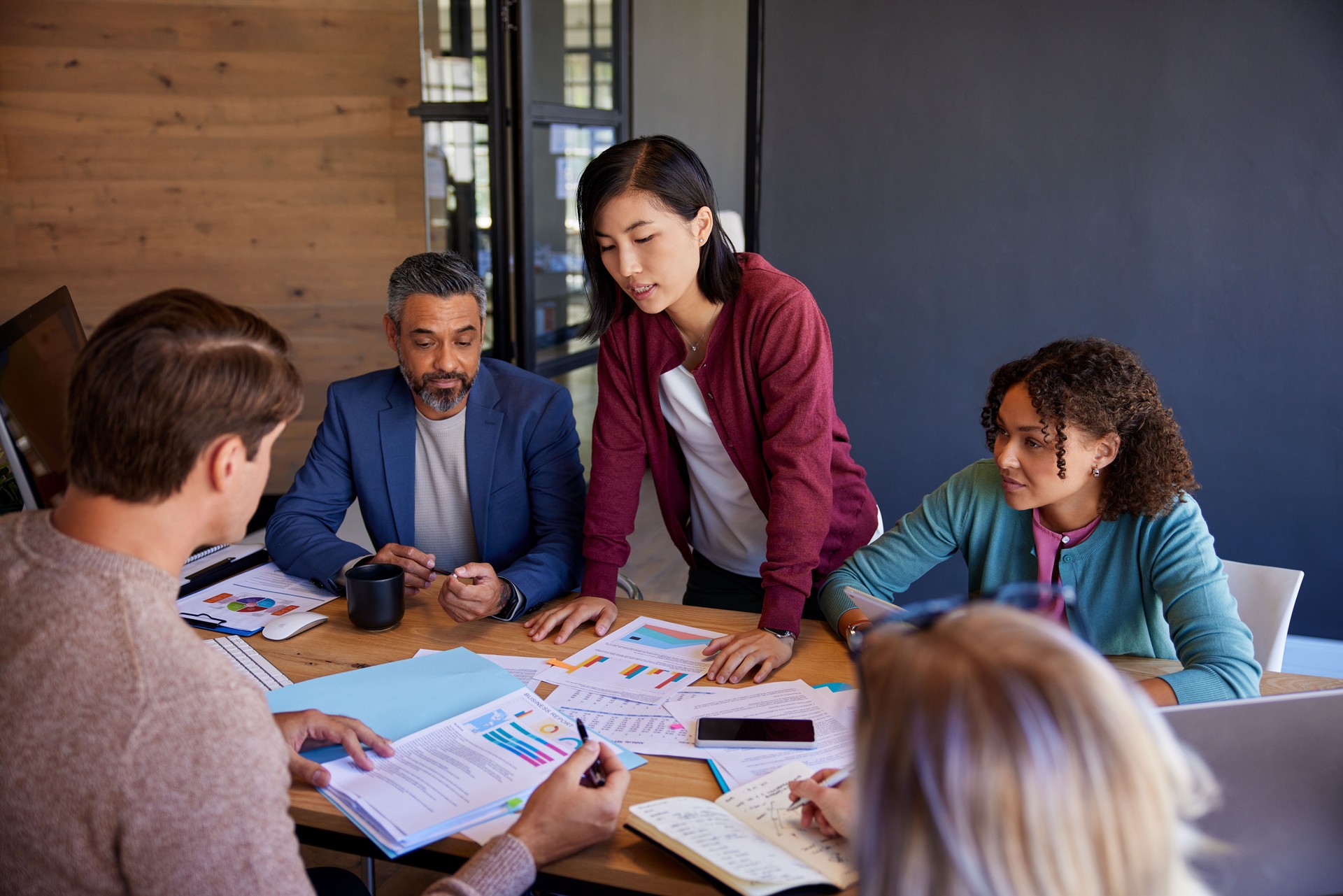 Multiethnic businesspeople discussing during a meeting